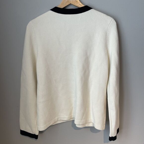 Talbots Off white And Black Jacket Size Medium Petite MSRP $169 - Picture 9 of 10